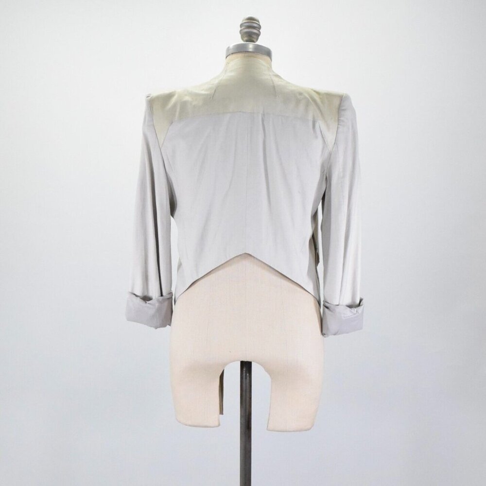 Helmut Lang Light Gray Draped Leather Blazer - Picture 6 of 13